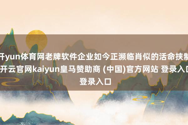 开yun体育网老牌软件企业如今正濒临肖似的活命挟制-开云官网kaiyun皇马赞助商 (中国)官方网站 登录入口