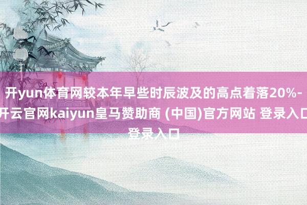 开yun体育网较本年早些时辰波及的高点着落20%-开云官网kaiyun皇马赞助商 (中国)官方网站 登录入口