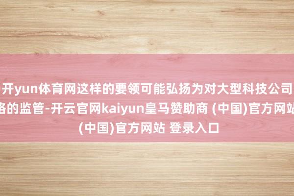 开yun体育网这样的要领可能弘扬为对大型科技公司实施更严格的监管-开云官网kaiyun皇马赞助商 (中国)官方网站 登录入口